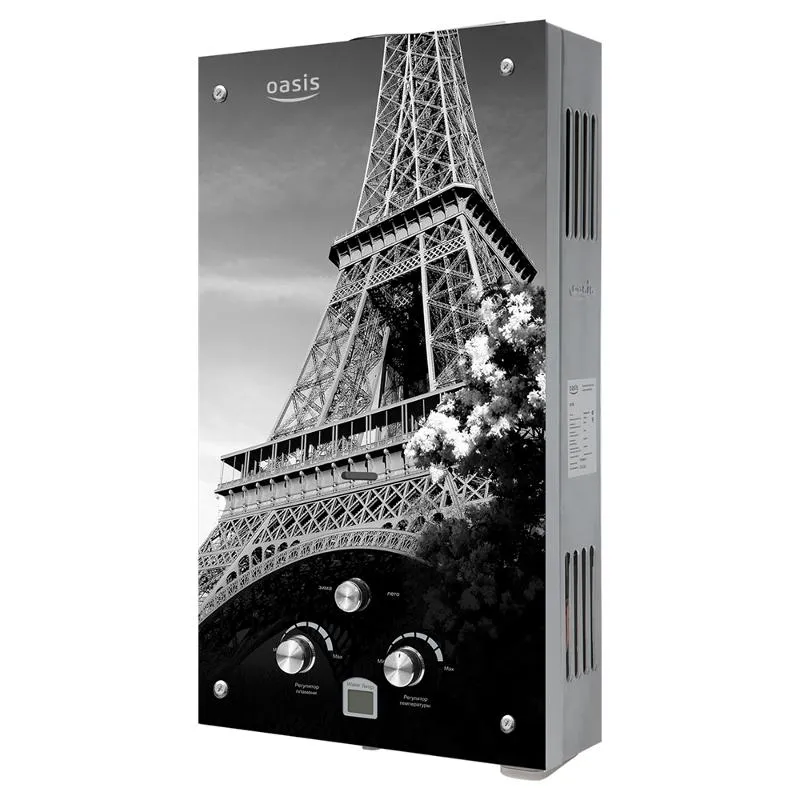 Колонка газовая Oasis Glass 20 EG с электророзжигом от батареек