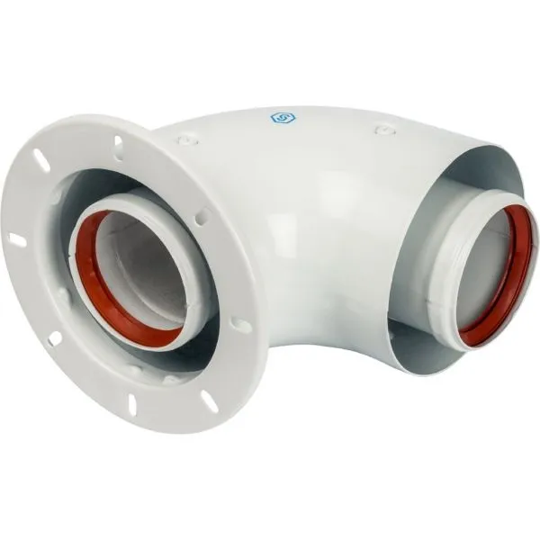 Отвод котловой коакс. 60/100 угол 90 (Bosch, Buderus)