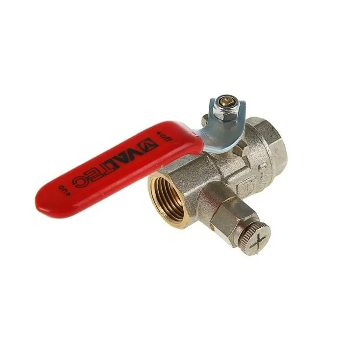 Кран шар. BASE с дренажом и воздухоотводчиком 1/2" вн.-вн. Valtec (12 шт.)
