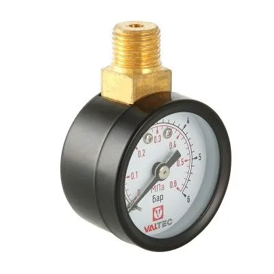 Манометр Valtec с верхним подключением 40 мм, 1/4", 0-6 бар